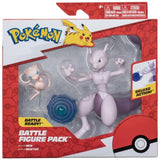Blister Battle Figure Pack Pokémon contenant les figurines Mew et Mewtwo avec un disque d'attaque