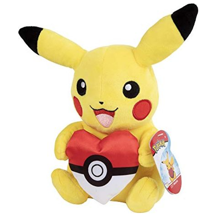 Pikachu avec pokeball en forme de cœur peluche de 20 cm