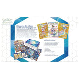 Dos du coffret Ultra-Premium Terapagos-Ex : les trois cartes promo brillantes et la liste du contenu