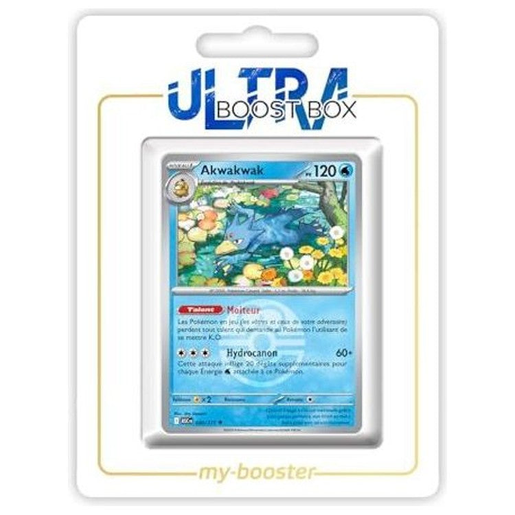 Carte Pokémon Akwakwak 040/217 en version Reverse Love Ball de l’extension Héros Transcendants, mise en avant sur le recto du coffret.