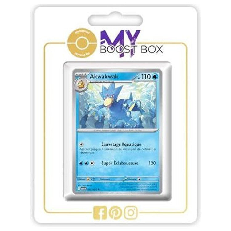 Carte Pokémon Akwakwak 055/165 en version Reverse de l’extension 151 Écarlate et Violet 03.5, vue de face avec le Pokémon Eau en gros plan.