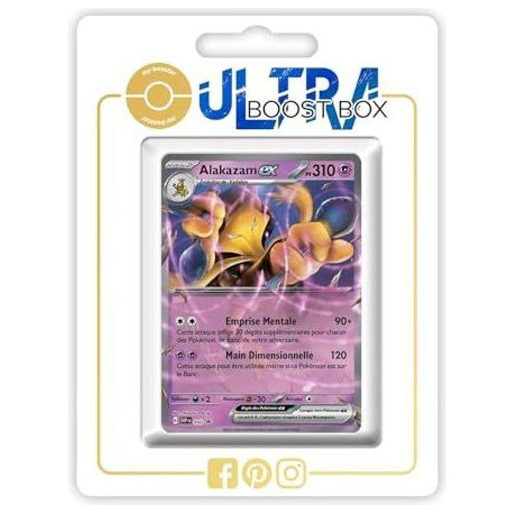 Carte Pokémon Alakazam ex SV050 Ultra Rare de l’extension 151 Écarlate et Violet 3.5, vue de face avec l’illustration complète.