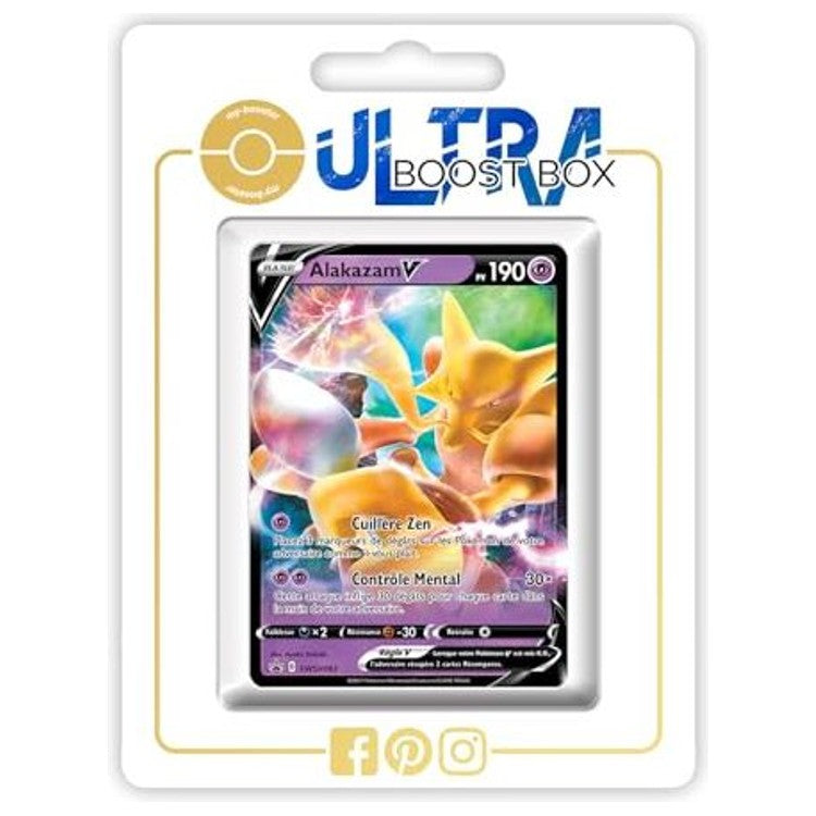 Carte Pokémon Alakazam V SWSH083 promo, édition française de l’extension Voltage Éclatant, vue de face avec illustration complète.