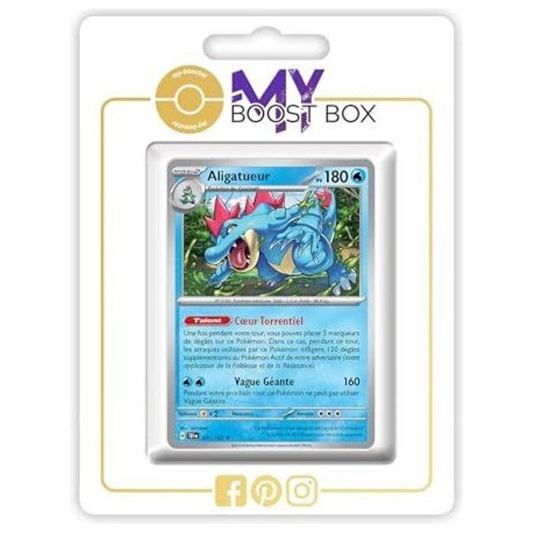 Carte Pokémon Aligatueur 041/162 en version Holo ou Reverse de l’extension Forces Temporelles Écarlate et Violet 05, vue de face détaillée.
