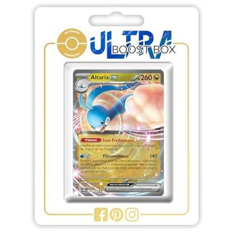 Carte Pokémon Altaria ex 140/182 version Alternative Pokémon Gallery Secrète de l’extension Faille Paradoxe Écarlate et Violet 04, vue de face en gros plan.
