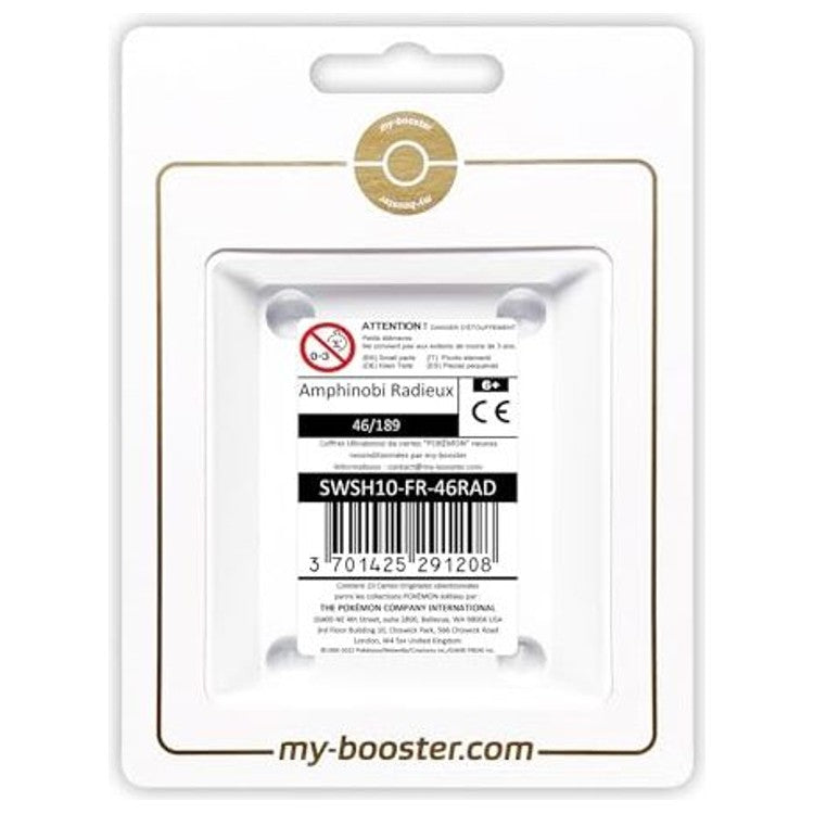 Carte Pokémon Amphinobi Radieux 46/189 en français, version radieuse Ultra Rare de l’extension Astres Radieux SWSH10, vue de face détaillée.