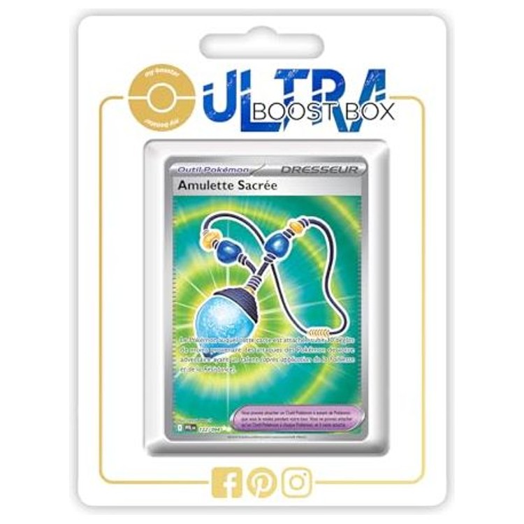 Carte Pokémon Amulette Sacrée 122/094 Dresseur Full Art Secrète Flammes Fantasmagoriques recto, idéale pour les collectionneurs exigeants.