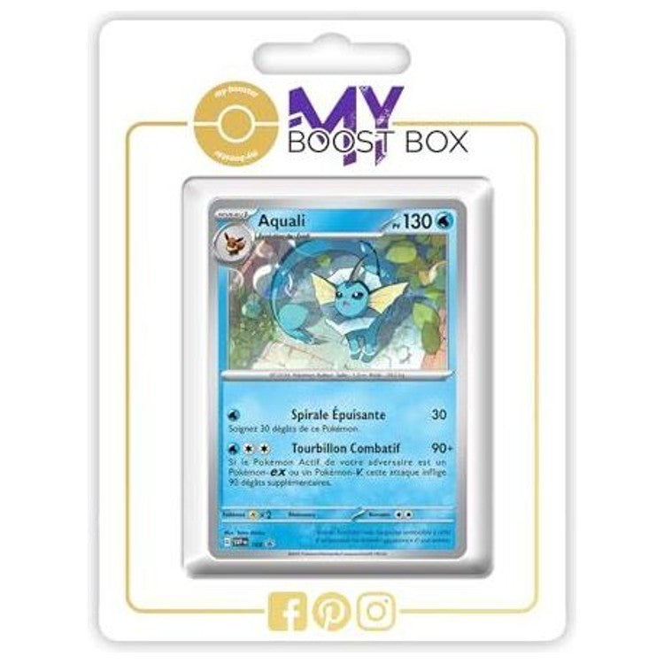Carte Pokémon Aquali SV168 Holo de l’extension Évolutions Prismatiques Écarlate et Violet 08.5, vue de face avec illustration détaillée du Pokémon Eau.