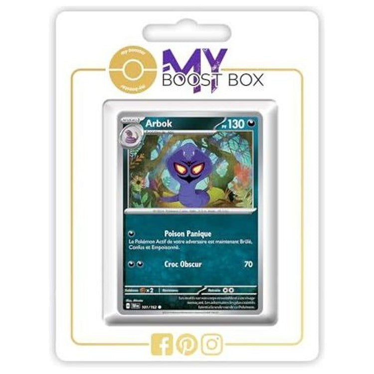 Carte Pokémon Arbok 101/162 Reverse de l’extension Forces Temporelles Écarlate et Violet 05, vue de face avec le serpent Poison en gros plan.