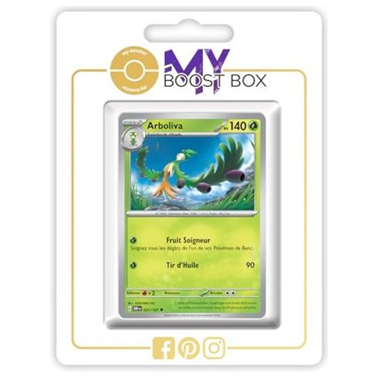 Carte Pokémon Arboliva 021/197 en version Reverse de l’extension Flammes Obsidiennes, bloc Écarlate et Violet EV03, vue de face détaillée.