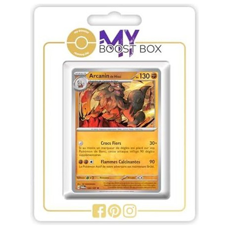 Carte Pokémon Arcanin de Hisui 100/167 en version Holo ou Reverse, recto, issue de l’extension Mascarade Crépusculaire Écarlate et Violet 06.