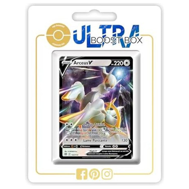 Carte Pokémon Arceus V 122/172 Ultra Rare de l’extension Stars Étincelantes, vue de face avec l’illustration complète en français