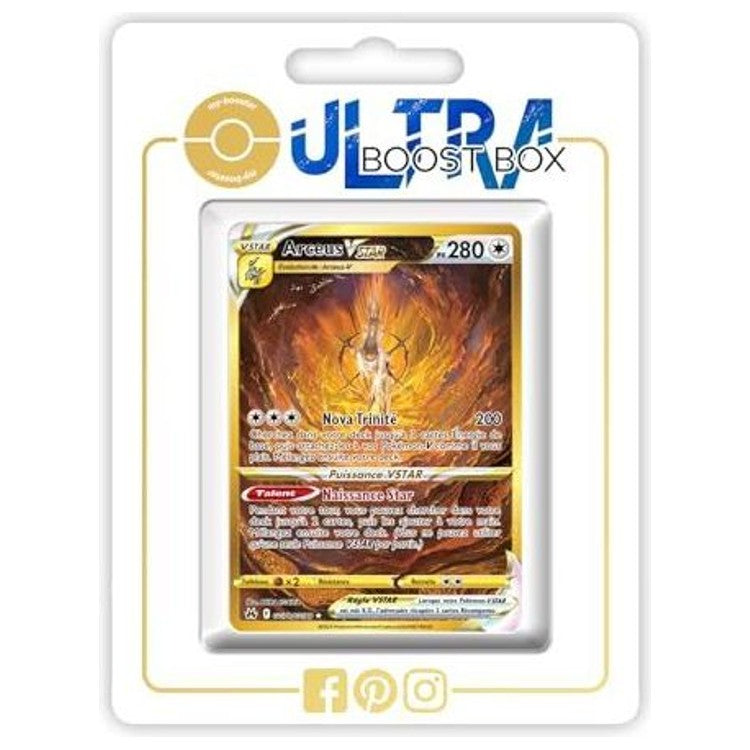 Carte Pokémon Arceus VSTAR GG70/GG70 Alternative Gold de l’extension Zénith Suprême, vue de face avec l’illustration dorée complète