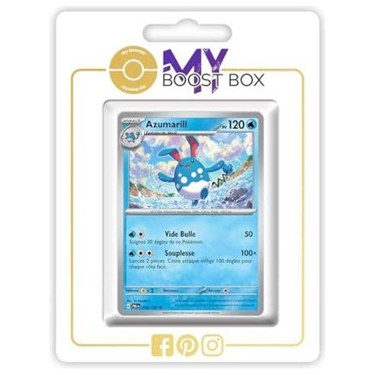 Carte Pokémon Azumarill 045/193 en version Reverse de l’extension Évolutions à Paldea, bloc Écarlate et Violet 02, vue de face détaillée.