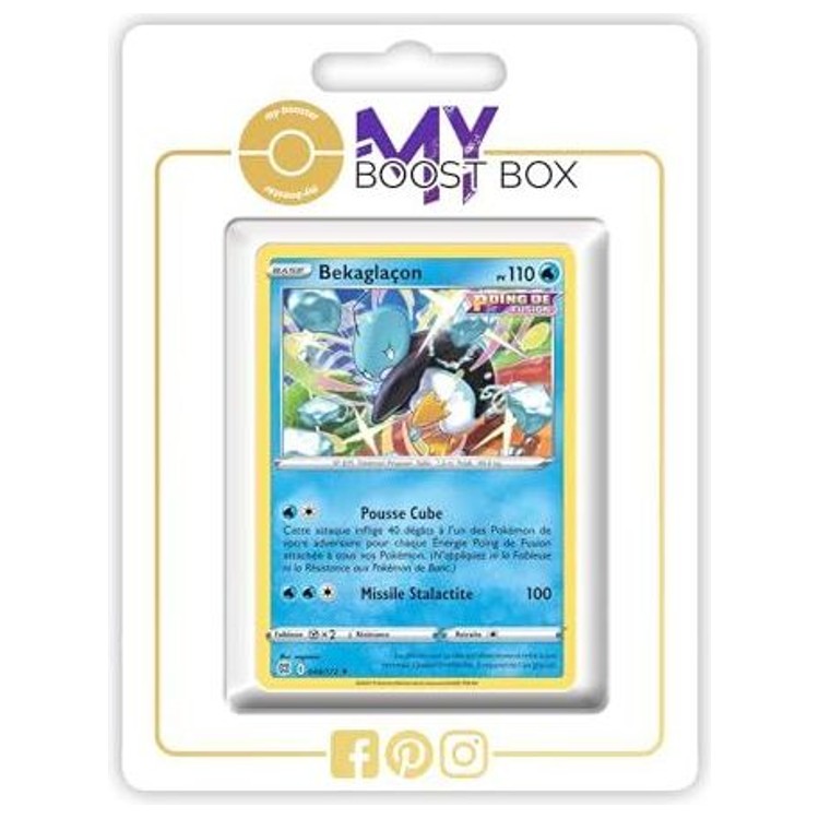 Carte Pokémon Bekaglaçon 044/172 en version Reverse de l’extension Stars Étincelantes, vue de face avec le Pokémon Eau en gros plan.