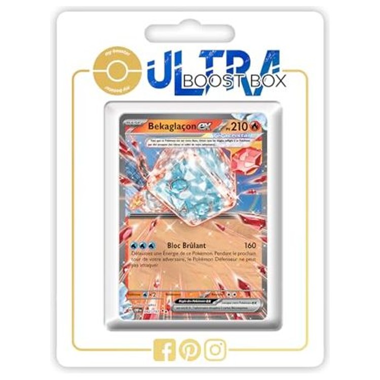 Carte Pokémon Bekaglaçon ex 042/197 Téracristal, édition française Flammes Obsidiennes EV03, vue de face avec l’illustration complète du Pokémon Eau.