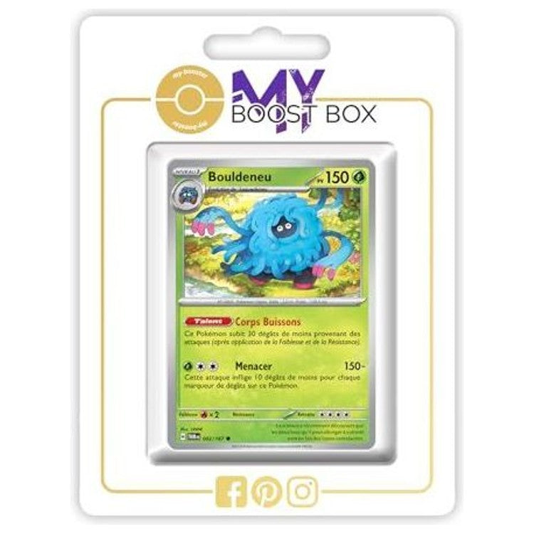 Carte Pokémon Bouldeneu 002/167 en version Reverse de l’extension Mascarade Crépusculaire Écarlate et Violet 06, vue de face en français