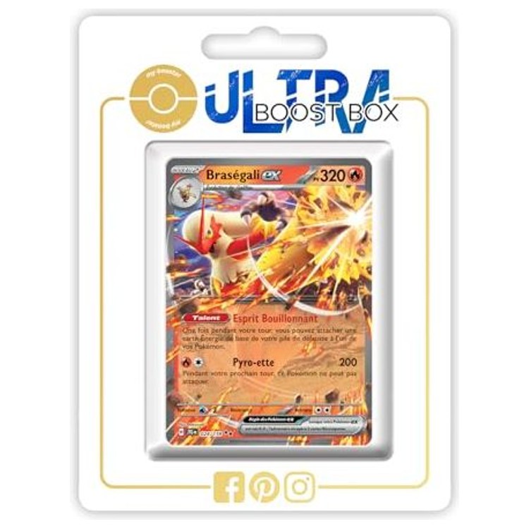 Carte Pokémon Braségali ex 024/159 ultra rare de l’extension Écarlate et Violet 9 Aventures Ensemble, vue de face en français