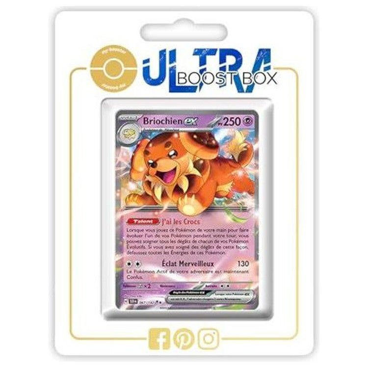 Carte Pokémon Briochien ex 067/142 Ultra Rare de l’extension Couronne Stellaire Écarlate et Violet 07, vue de face en gros plan.