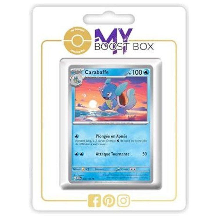 Carte Pokémon Carabaffe 008/165 en version Reverse de l’extension 151 Écarlate et Violet 03.5, vue de face en gros plan.