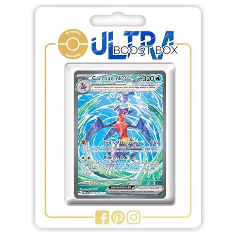 Carte Pokémon Carchacrok ex 245/182 Alternative Pokémon Gallery Teracristal secrète EV04 Faille Paradoxe, vue de face en français.