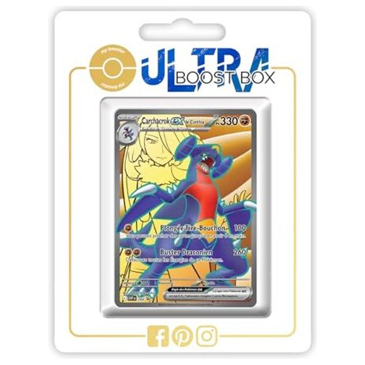 Carte Pokémon Carchacrok ex de Cynthia SV204 Full Art, recto en français de l’extension Rivalités Destinées Écarlate et Violet 10