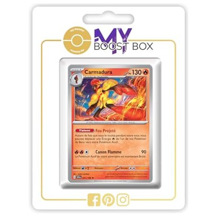 Carte Pokémon Carmadura 041/198 Holo ou Reverse de l’extension Écarlate et Violet 1 EV01, vue de face en français