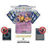 Gros plan sur les détails holographiques de la carte Pokémon Alakazam ex SV050 151 EV3.5, mettant en valeur l’artwork Psy.