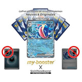 Gros plan sur l’illustration d’Amphinobi ex 041/142, montrant le Pokémon Eau et Ténèbres dans un artwork brillant et dynamique de Couronne Stellaire.