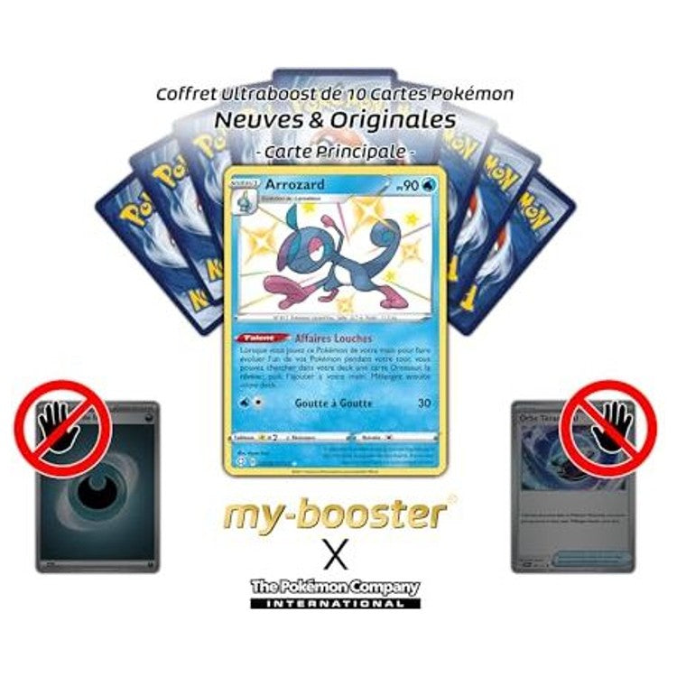 Gros plan sur les détails holographiques de la carte Pokémon Arrozard chromatique SV026/SV122 du bloc Épée et Bouclier EB45