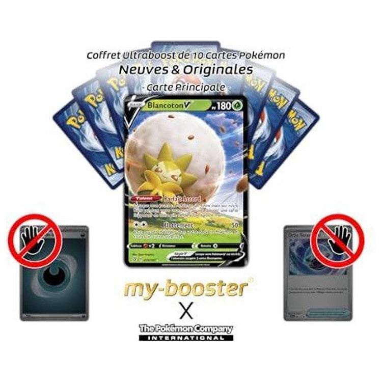 Gros plan sur la carte Pokémon Blancoton V EB02 montrant les détails de l’artwork, du texte d’attaque et de la brillance de cette Ultra Rare.