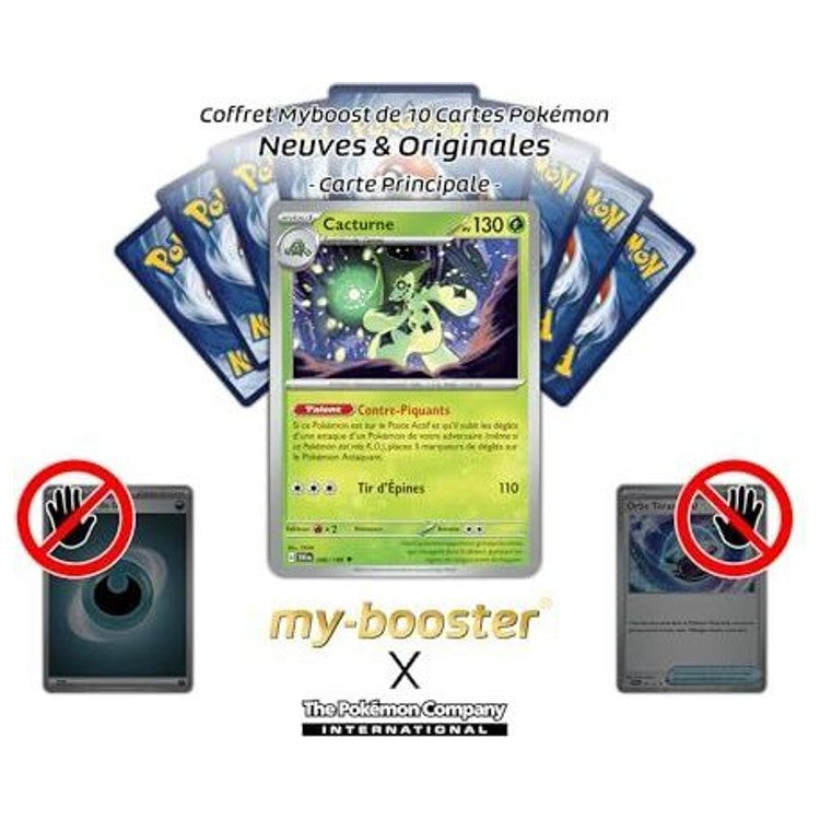 Gros plan sur les détails holographiques Reverse de la carte Pokémon Cacturne 006/198 EV01, mettant en valeur le fond brillant et le texte de jeu.