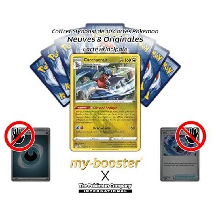 Gros plan sur les effets brillants de la carte Carchacrok 109/172 Holo ou Reverse du set Stars Étincelantes, montrant l’illustration et le texte.