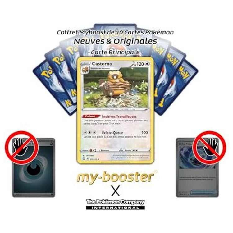 Gros plan sur la carte Pokémon Castorno Stars Étincelantes EB09 montrant les détails holographiques et les informations de jeu de la carte 121/172.
