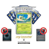 Gros plan sur les détails holographiques Reverse de la carte Pokémon Celebi 012/132 Méga-Évolution 1, mettant en valeur le fond brillant.