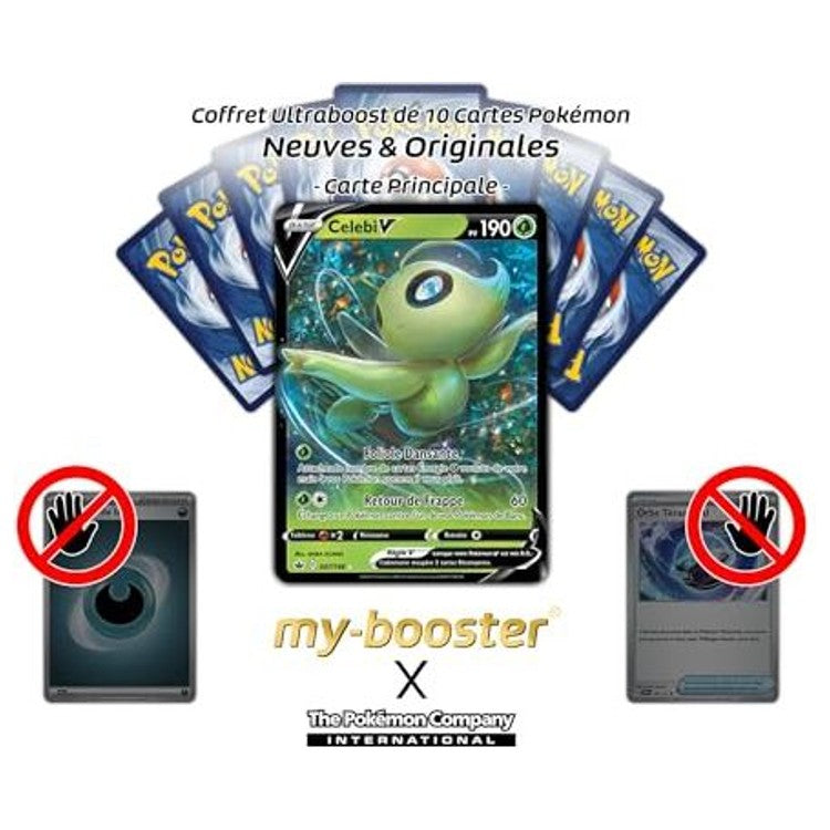 Détail de l’illustration de la carte Pokémon Celebi V EB06 Règne de Glace montrant le Pokémon Plante Psy en action
