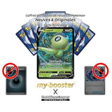 Détail de l’illustration de la carte Pokémon Celebi V EB06 Règne de Glace montrant le Pokémon Plante Psy en action