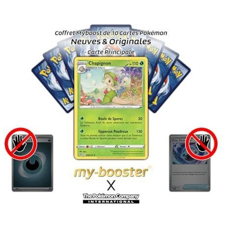 Gros plan sur les détails holographiques Reverse de la carte Chapignon 004/172 EB09, mettant en valeur le Pokémon Champignon et le fond scintillant.