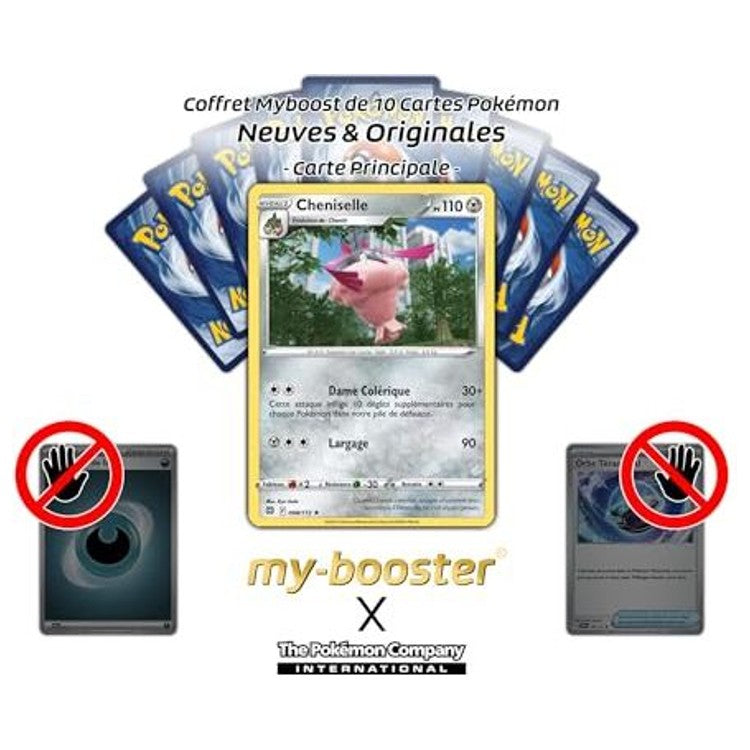 Détail de la carte Pokémon Cheniselle Reverse EB09 montrant la brillance du fond et les informations de jeu visibles sur le recto.