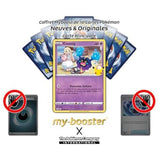 Gros plan sur les détails holographiques de la carte Pokémon Cosmog 013/025 Holo Célébrations, mettant en valeur les reflets et le type Psy.