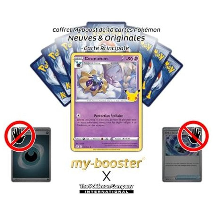 Gros plan sur les détails holographiques de la carte Pokémon Cosmovum 014/025 Holo, montrant la texture brillante et le type Psy.