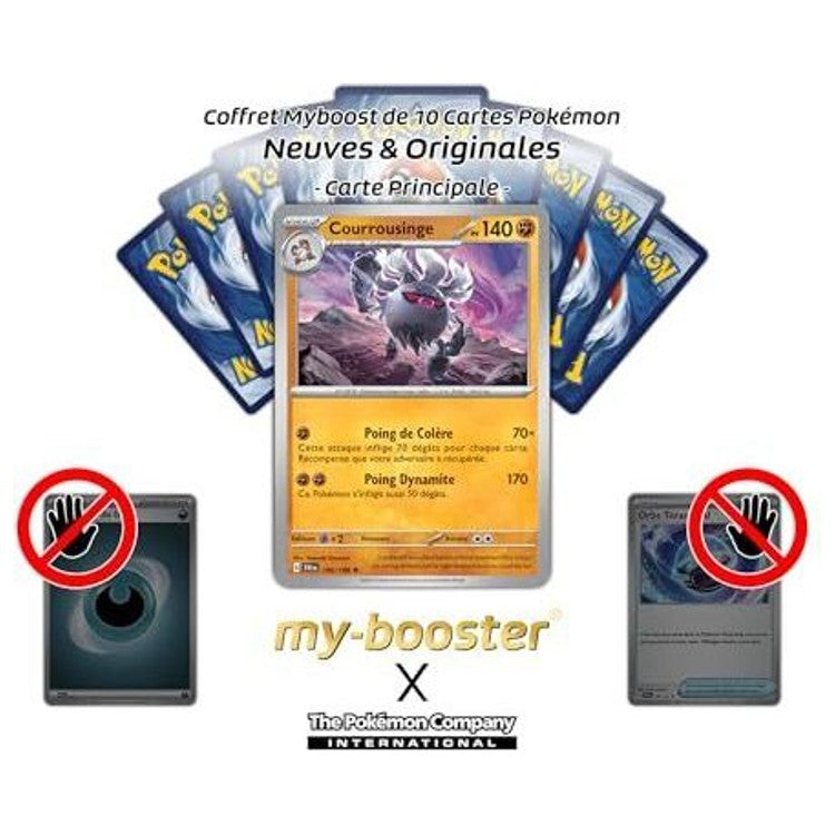 Gros plan sur les détails holographiques de la carte Courousinge 109/198 Écarlate et Violet 01, mettant en valeur l’illustration de ce Pokémon Combat