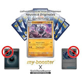 Gros plan sur les détails holographiques de la carte Courousinge 109/198 Écarlate et Violet 01, mettant en valeur l’illustration de ce Pokémon Combat