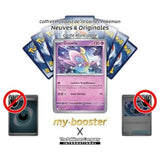 Gros plan sur l’illustration de Cresselia Reverse Méga-Évolution 02, mettant en avant les reflets holographiques et le design légendaire Psy.