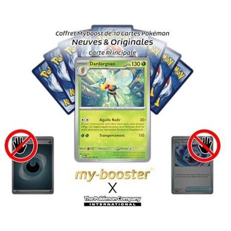 Gros plan sur les détails holographiques de la carte Pokémon Dardagnan 015/165 Écarlate et Violet 3.5 151, mettant en valeur l’illustration et le texte de jeu