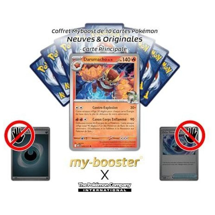 Gros plan sur la carte Pokémon Darumacho de N Reverse du bloc Méga-Évolution 2.5, mettant en valeur le motif brillant et le texte de jeu.