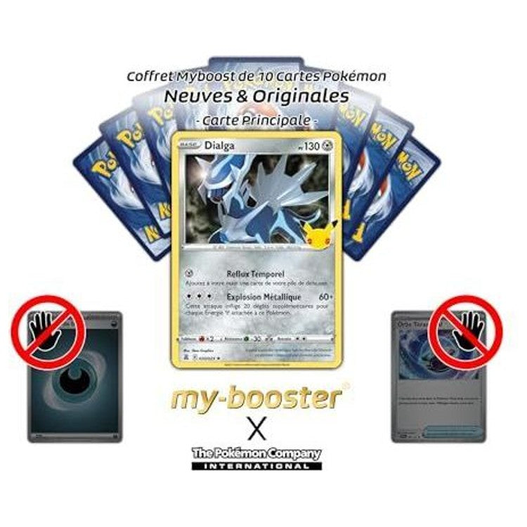 Gros plan sur l’illustration holographique de Dialga 020/025 Holo Célébrations, montrant les reflets et détails de la carte officielle