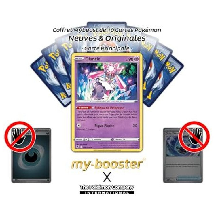 Détail de l’illustration de la carte Pokémon Diancie 068/189 EB10, montrant les cristaux roses et l’effet holographique du Pokémon Roche Fée.