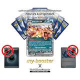 Gros plan sur les détails holographiques de la carte Dracaufeu ex Téracristal 125/197 EV03, montrant l’illustration et le type Feu cristallisé.