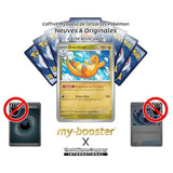 Gros plan sur les détails de l’illustration de la carte Dracoloss 149/165 Écarlate et Violet 151, mettant en valeur les effets brillants Holo ou Reverse.